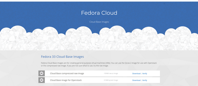 Fedora Cloud website Fedora Cloud 网站截图