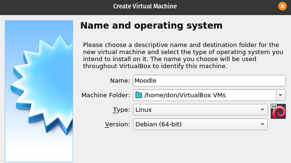 Naming the VirtualBox VM 命名 VirtualBox 虚拟机