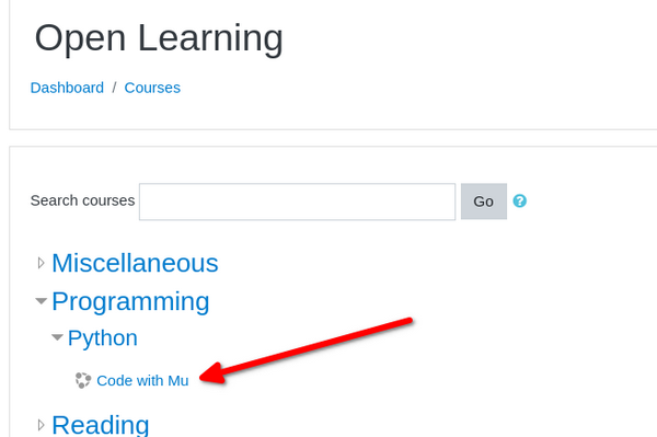 Moodle course list Moodle 课程列表