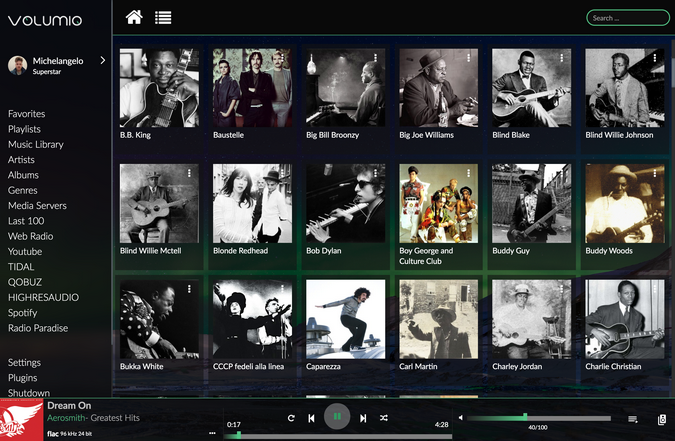 Volumio interface Volumio interface