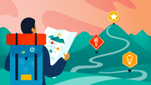 Looking at a map for career journey 查看职业生涯地图