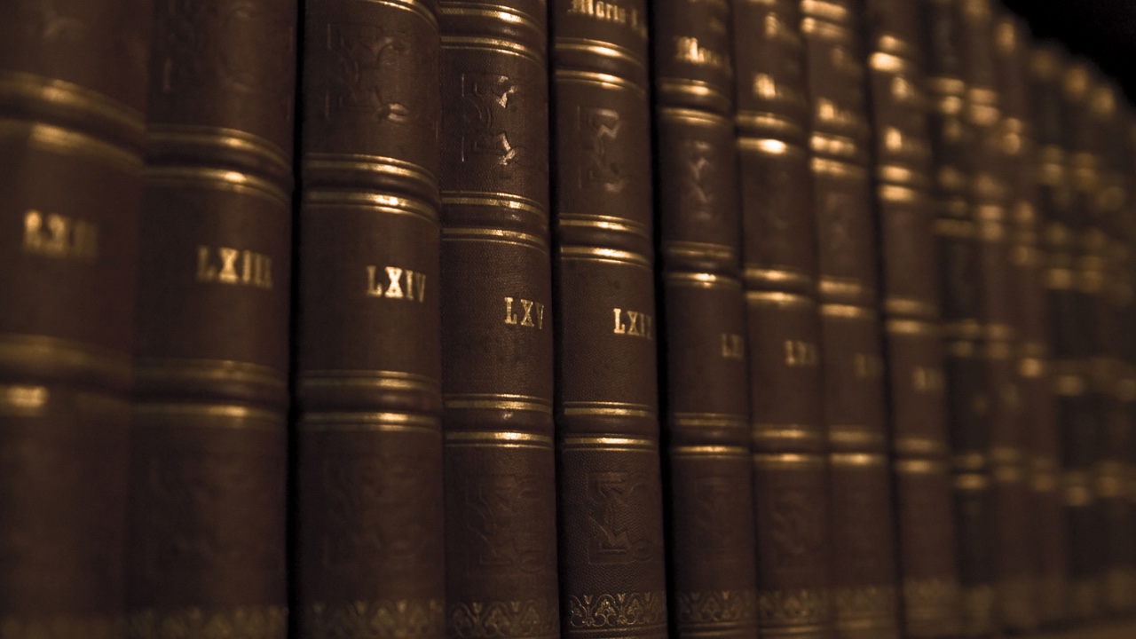 Law books in a library