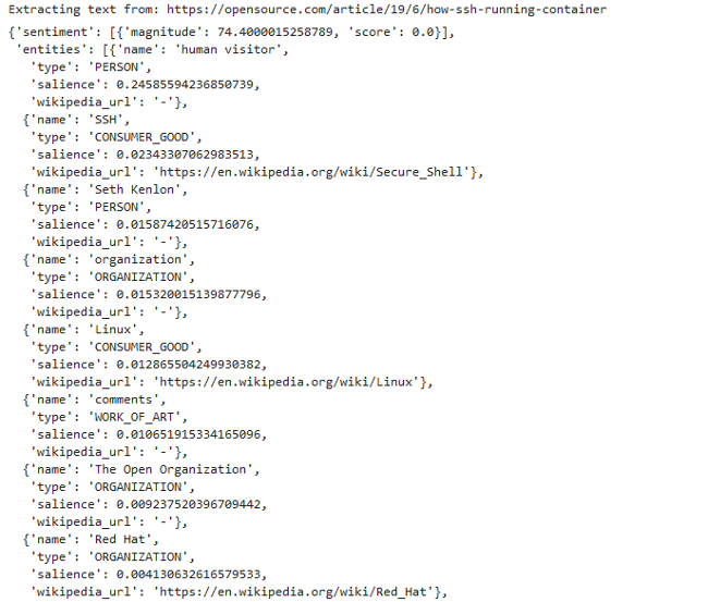 Output from pulling API data 拉取 API 数据的输出