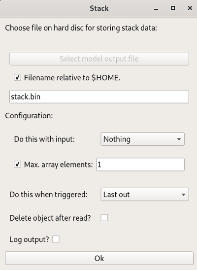 Configuration of the Stack element Configuration of the Stack element