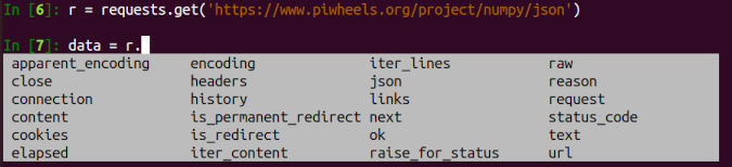 iPython offers suggestions iPython offers suggestions