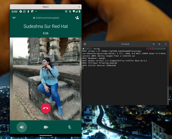 Scrcpy running on a computer Scrcpy running on a computer