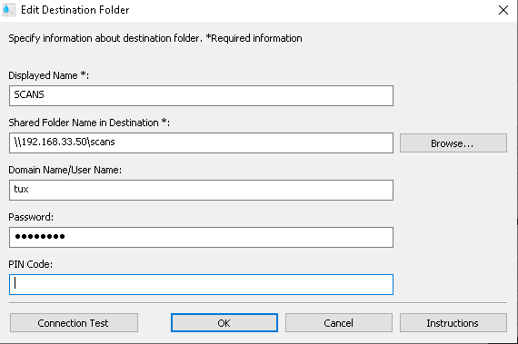 Add destination folder Add destination folder