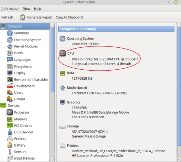 HardInfo Summary Panel HardInfo Summary Panel