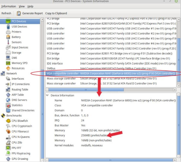 Video Chipset Information 视频芯片组信息