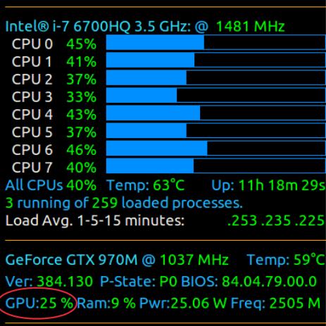 Conky CPU and GPU monitoring Conky CPU 和 GPU 监控