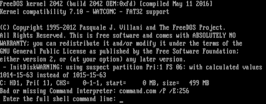 Bad or missing Command Interpreter Bad or missing Command Interpreter
