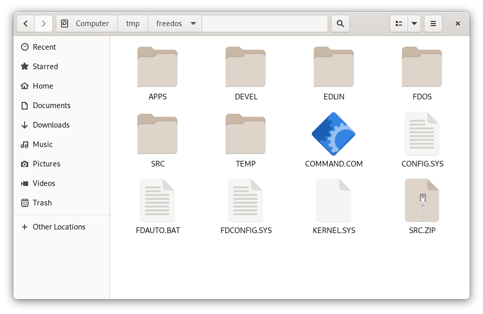 Using GNOME file manager to access the virtual disk GNOME file manager