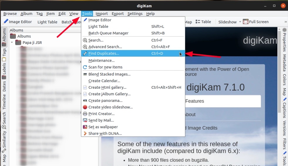 在文件菜单里,选择工具->查找重复图片