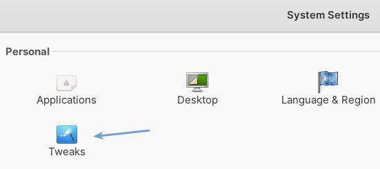 设置中的 Tweaks(优化)选项