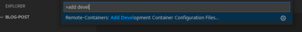 Remote-Containers: Add Development Container Configuration Files Remote-Containers: Add Development Container Configuration Files