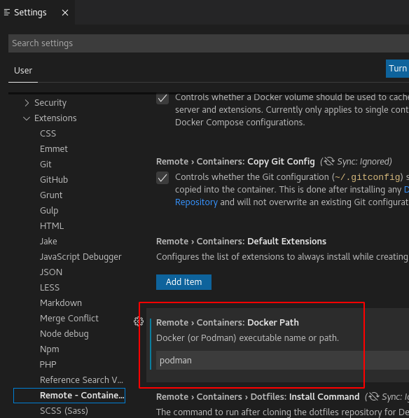 Enter "podman" in the text box 在文本框中输入 “podman”