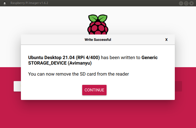 镜像工具:写入成功