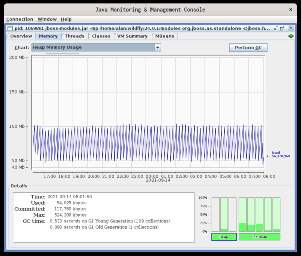 memory tab jconsole 内存标签