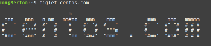 figlet text banner 由符号和字符组成的阅读 “centos.com” 的文本横幅