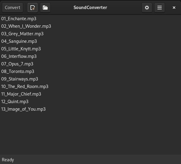 SoundConverter window SoundConverter window
