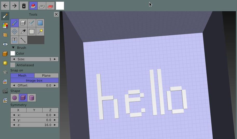Hello from Goxel Hello from Goxel(Seth Kenlon, CC BY-SA 4.0)
