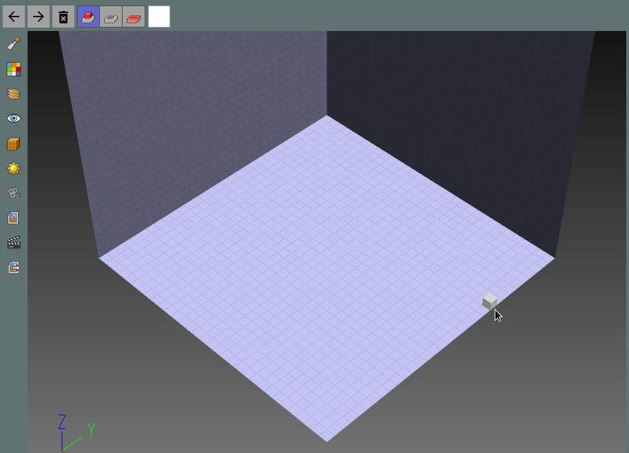 The Goxel canvas The Goxel canvas(Seth Kenlon, CC BY-SA 4.0)