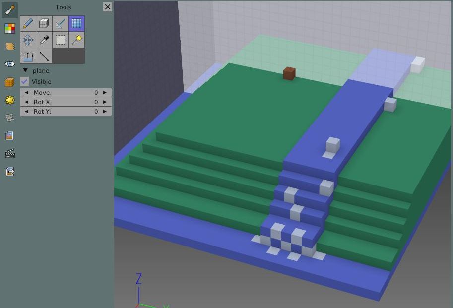 Goxel planar guide Goxel planar guide(Seth Kenlon, CC BY-SA 4.0)