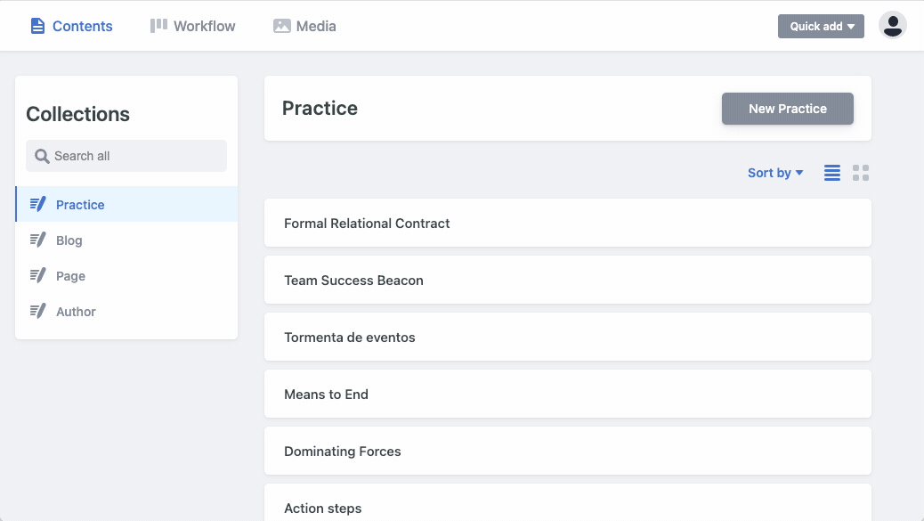 Select New Practice 选择新的实践 (Donna Benjamin, CC BY-SA 4.0)