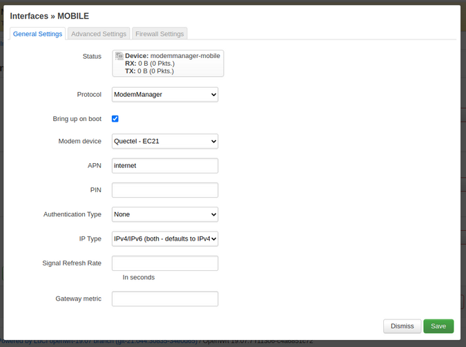 Configuring the interface Configuring the interface