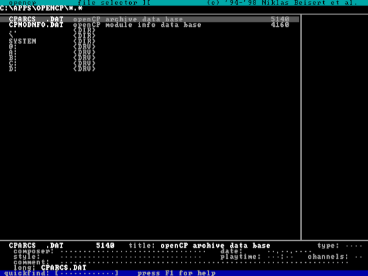 Open Cubic Player opens with a file selector Open Cubic Player