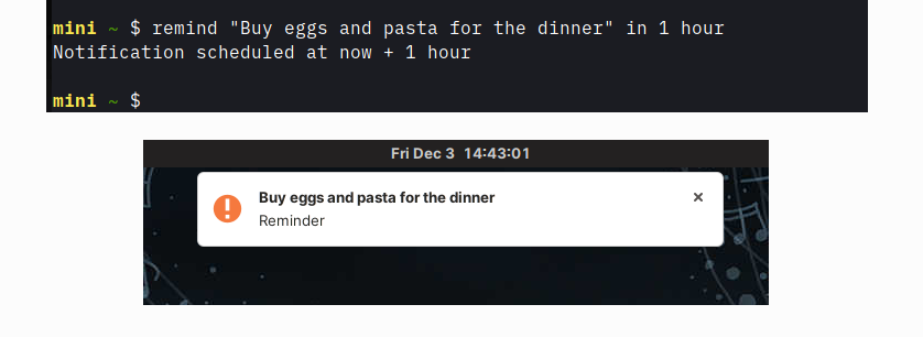 Example notification Example notification