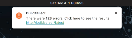 Build fail notification Build fail notification