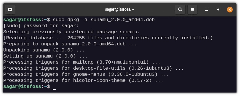 install sunamu in ubuntu