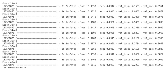 Figure 3: Python takes 110.3 seconds in a neural network