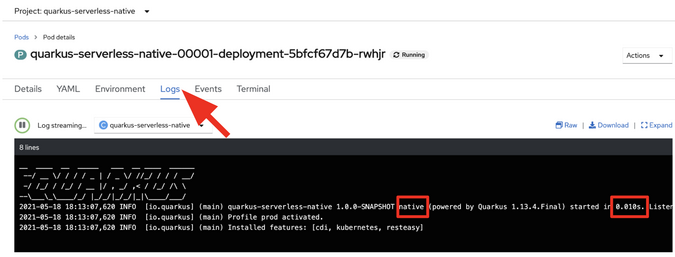Native Quarkus Log Native Quarkus Log