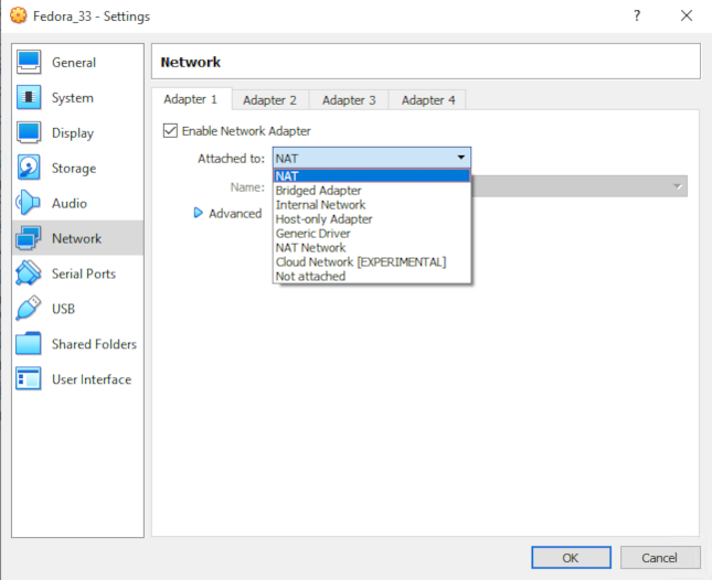 Network settings Network settings