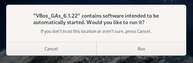 Enabling Guest Additions autorun Enabling Guest Additions autorun