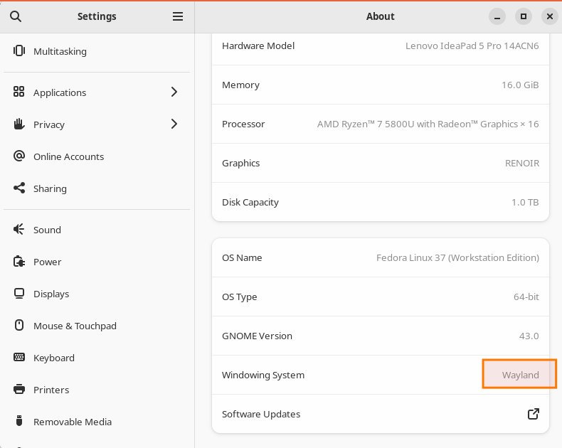 在 GNOME 设置中可以找到它