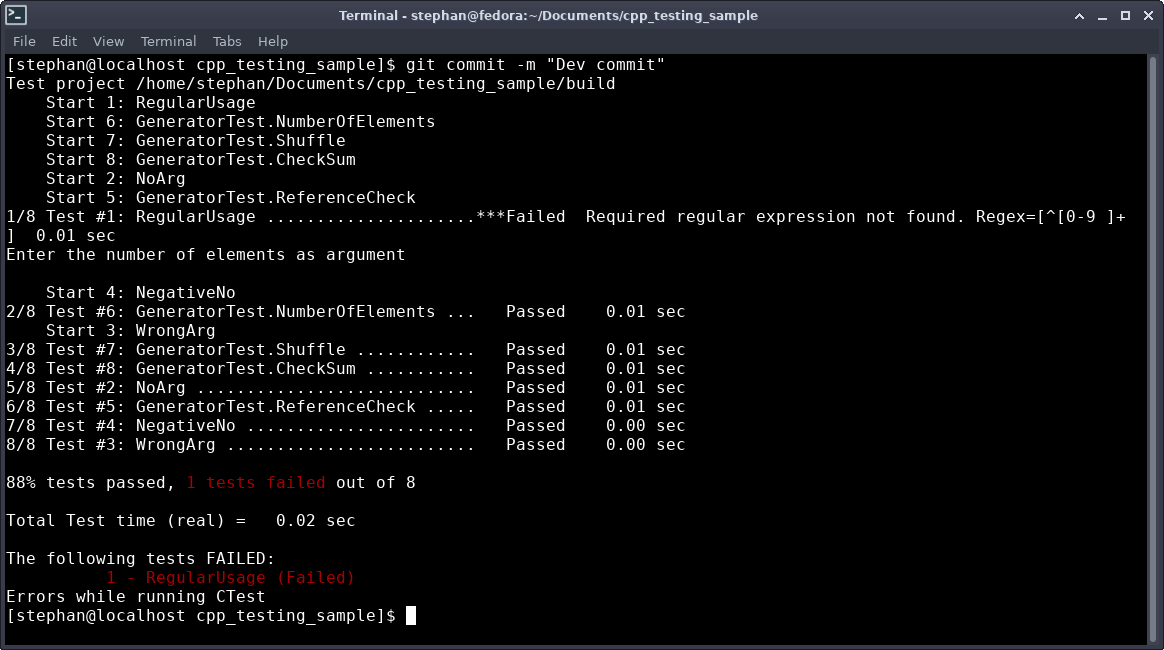 Commit failed Commit failed