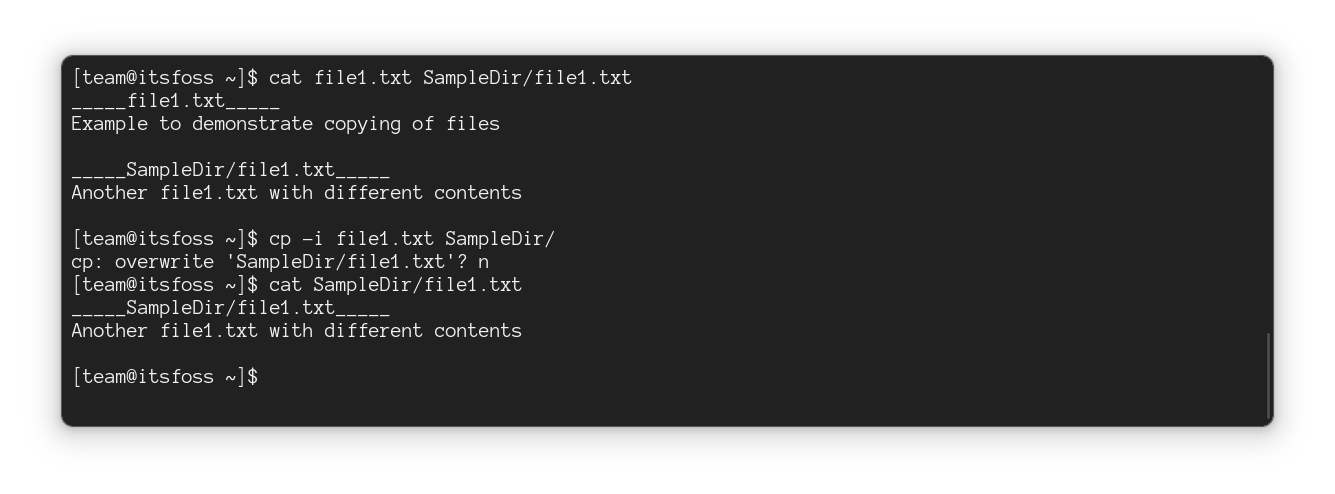 覆盖,但以交互方式询问(内容不会被覆盖)
