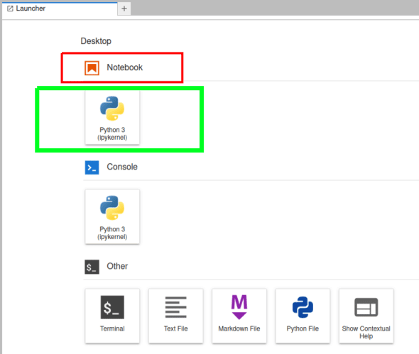 图 1:JupyterLab 启动器